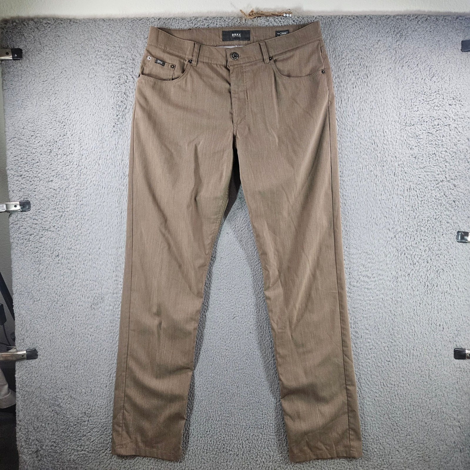 Brax Feel Good Cooper Regular Fit Brown Pants 34x34 Cooper Fancy Mens